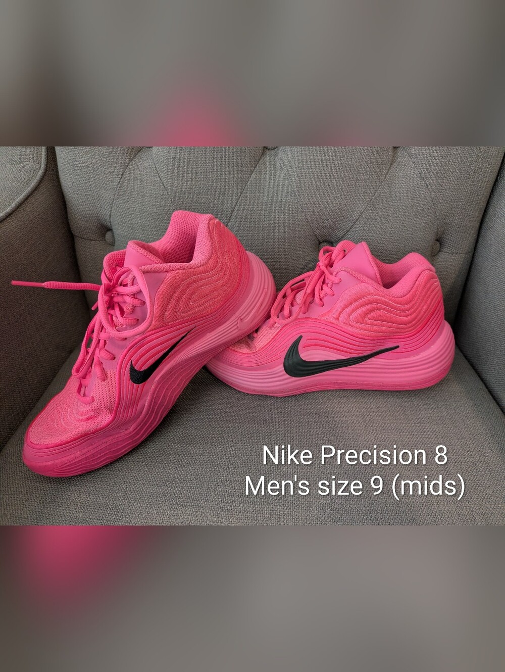 Nike Precision 8 -  Hot Pink Athletic Sneakers with Black Swoosh